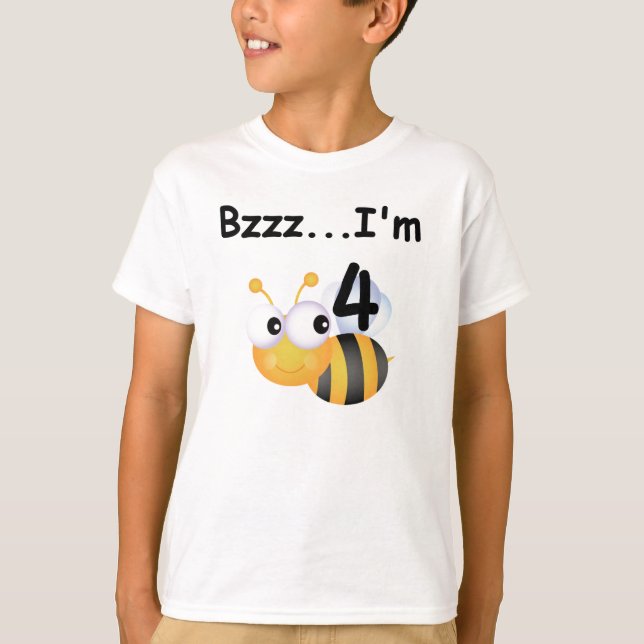 Buzz Bumblebee 4th Birthday T-shirts and Gifts (Front)