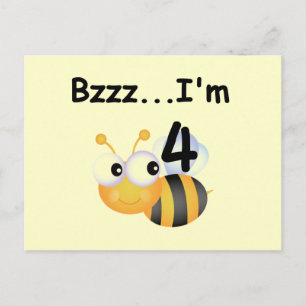 Buzz Bumblebee 4th Birthday T-shirts and Gifts Postcard