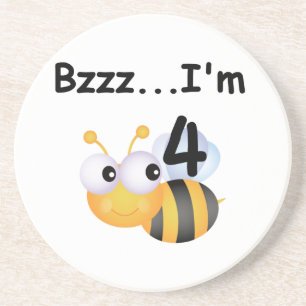 Buzz Bumblebee 4th Birthday T-shirts and Gifts Sandstone Coaster