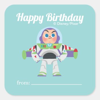 Buzz Lightyear | A Gift From - Birthday Square Sticker by ToyStory at Zazzle