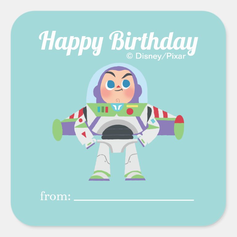 Buzz Lightyear | A Gift From - Birthday Square                    Sticker