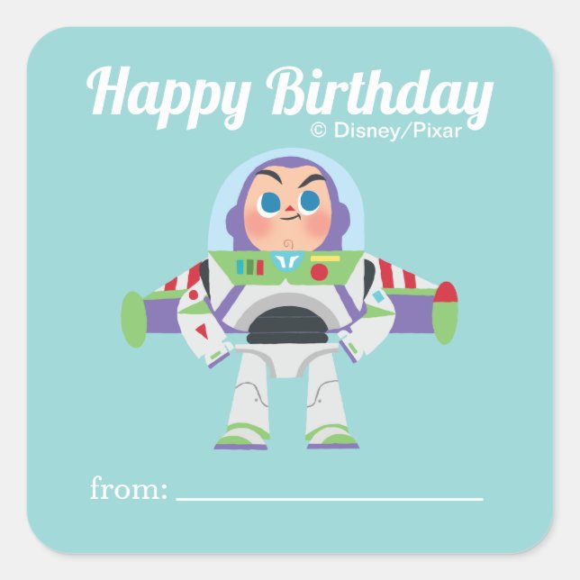 Buzz Lightyear | A Gift From - Birthday Square Sticker (Front)