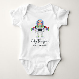 Buzz Lightyear   Baby Announcement with Date Baby Bodysuit