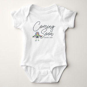 Buzz Lightyear   Baby Announcement with Date Baby Bodysuit