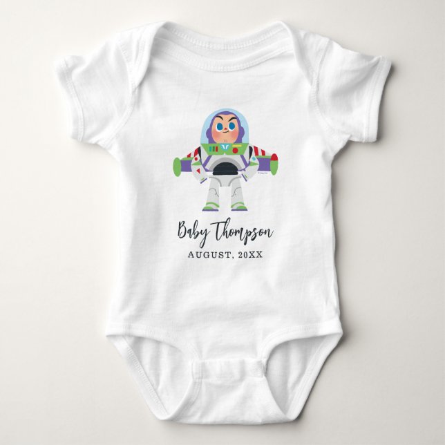 Buzz Lightyear | Baby Announcement with Date Bodysuit (Front)