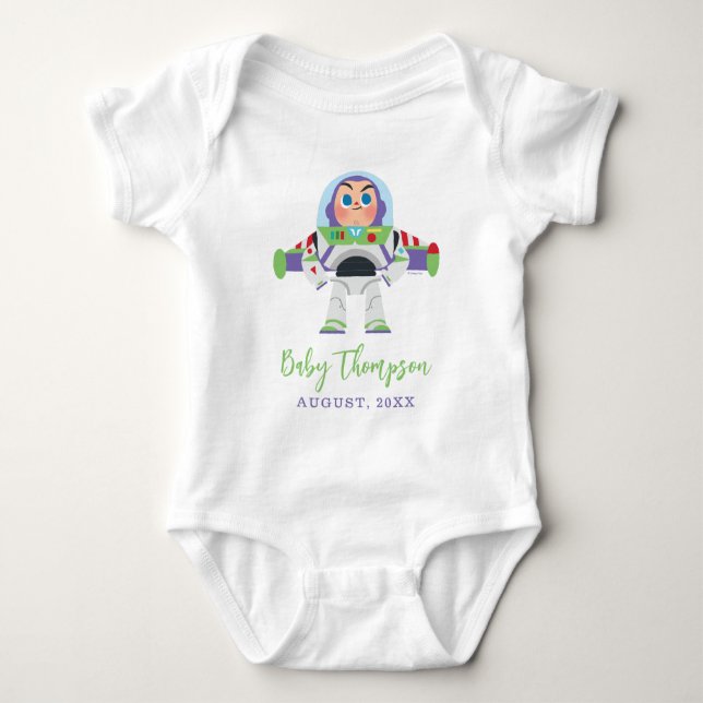 Buzz Lightyear | Baby Announcement with Date Bodysuit (Front)