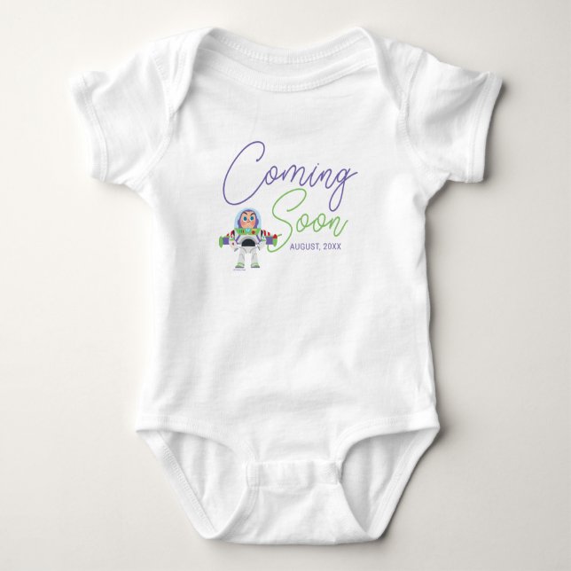 Buzz Lightyear | Baby Announcement with Date Bodysuit (Front)