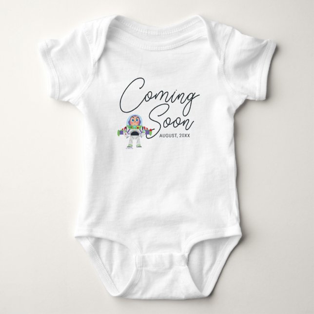 Buzz Lightyear | Baby Announcement with Date Bodysuit (Front)