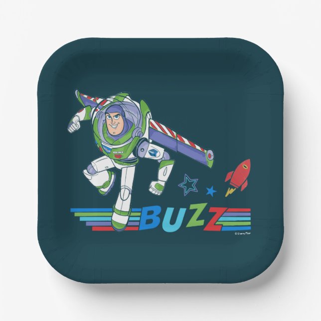 Buzz Lightyear Colorful Graphic Paper Plates (Front)