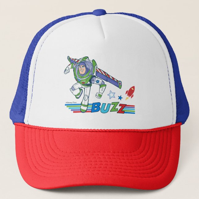 Buzz Lightyear Colorful Graphic Trucker Hat (Front)