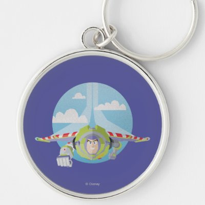 Buzz Lightyear Flying Despeckled Retro Graphic Keychain