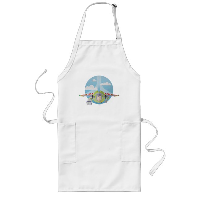 Buzz Lightyear Flying Despeckled Retro Graphic Long Apron (Front)