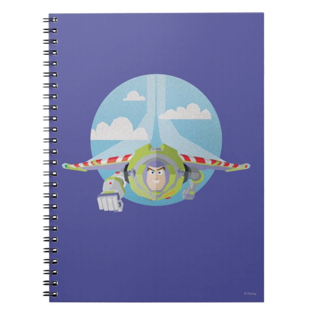Buzz Lightyear Flying Despeckled Retro Graphic Notebook (Front)