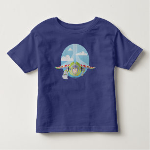 Buzz Lightyear Flying Despeckled Retro Graphic Toddler T-shirt