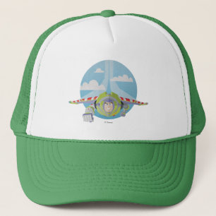 Buzz Lightyear Flying Despeckled Retro Graphic Trucker Hat