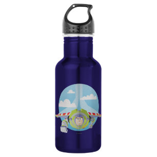 Buzz Lightyear Flying Despeckled Retro Graphic Water Bottle