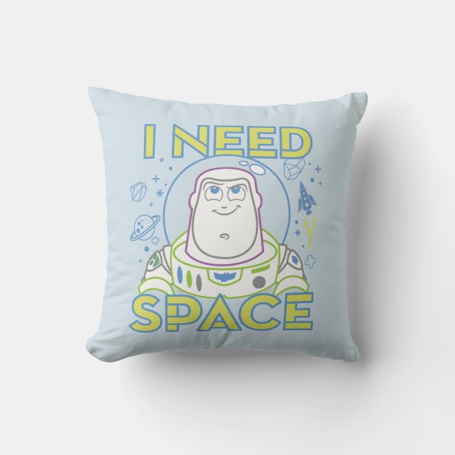 Buzz Lightyear "I Need Space" Throw Pillow (Front)
