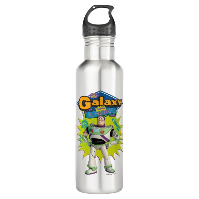 Buzz Lightyear | The Galaxy Needs a Hero Stainless Steel Water Bottle (Front)