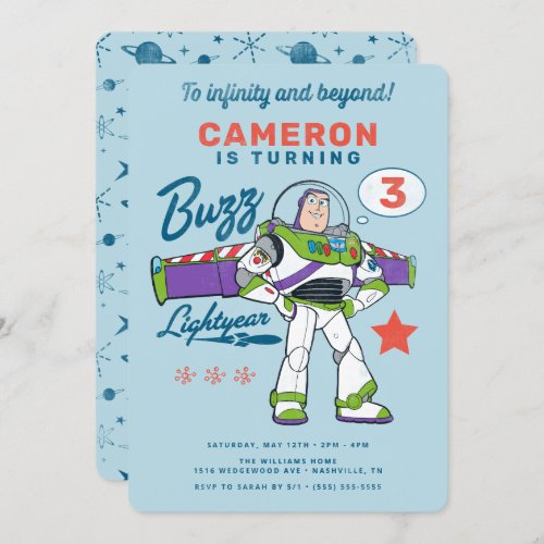 Buzz Lightyear  To Infinity and Beyond Birthday Invitation