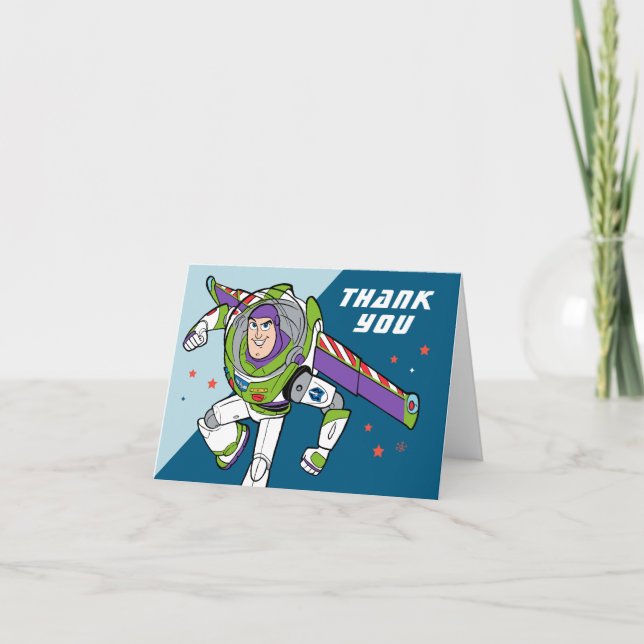 Buzz Lightyear | To Infinity and Beyond Birthday Letterpress Thank You Card (Front)
