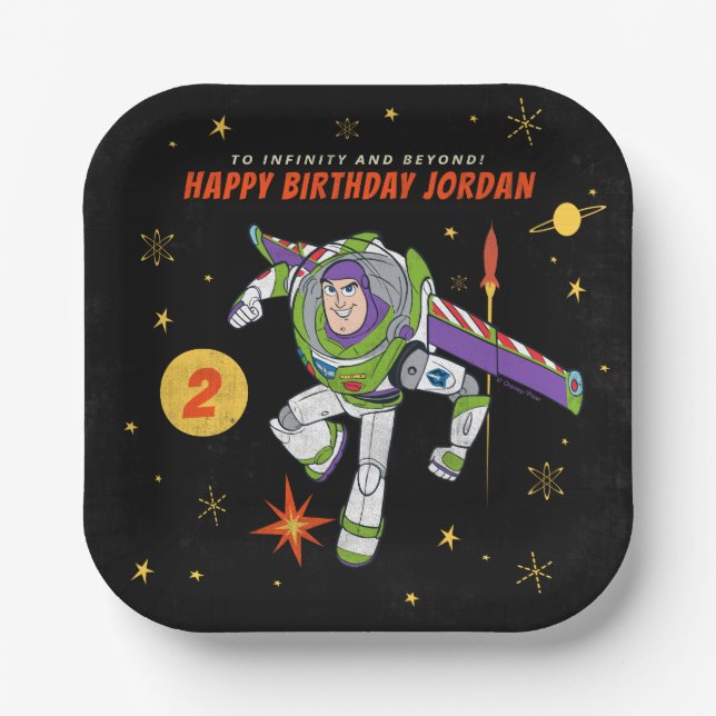 Buzz Lightyear To Infinity and Beyond Birthday Paper Plates (Front)
