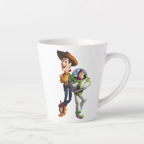 Buzz Lightyear  Woody standing back to back Latte Mug