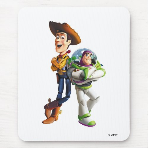 Buzz Lightyear  Woody standing back to back Mouse Pad