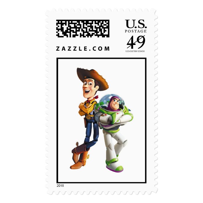 Buzz Lightyear & Woody standing back to back Postage Stamp