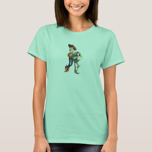 Buzz Lightyear & Woody standing back to back T-Shirt (Front)