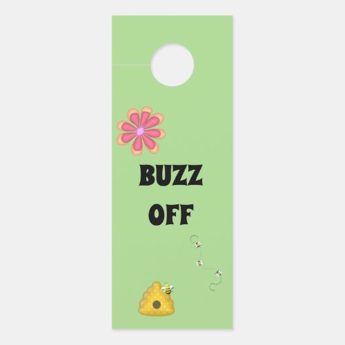 BUZZ OFF Come In Custom Bumblebee Themed Door Hang Door Hanger