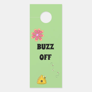BUZZ OFF Come In Custom Bumblebee Themed Door Hang Hanger