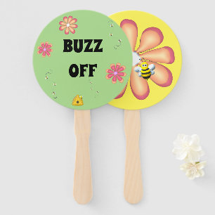 BUZZ OFF Custom Bumblebee Themed Hand Fan