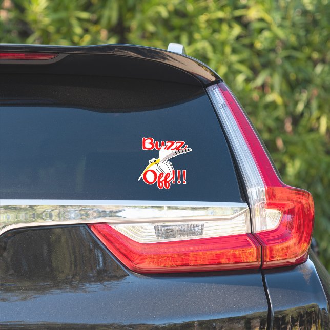 Buzz Off Custom-Cut Vinyl Sticker (Car Side)