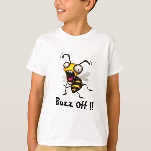 Buzz Off Funny Cartoon Bee T_Shirt