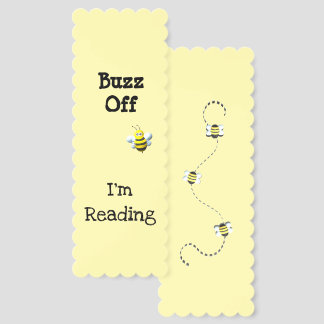 Buzz Off I'm Reading Bee Bumblebee Custom Text Bookmarks