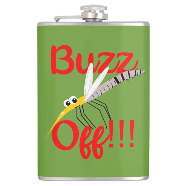 Buzz Off Water Bottle Flask (Front)