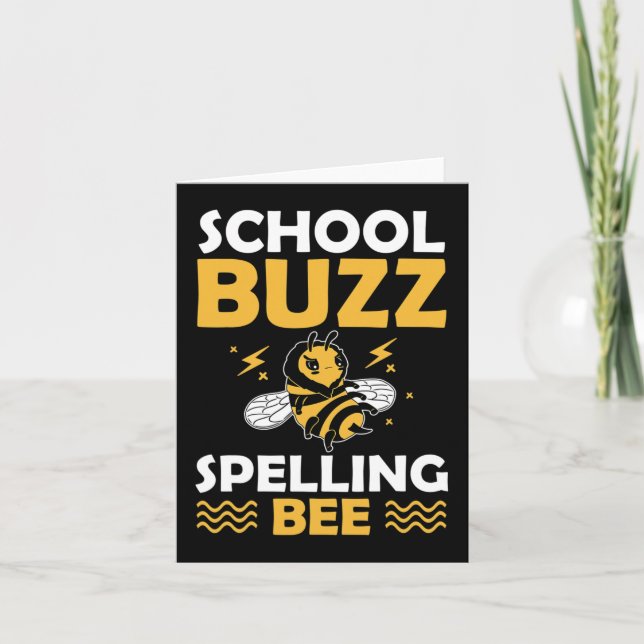 Buzz Spelling Bee 100 Days Of School Humor Meme  Card (Front)