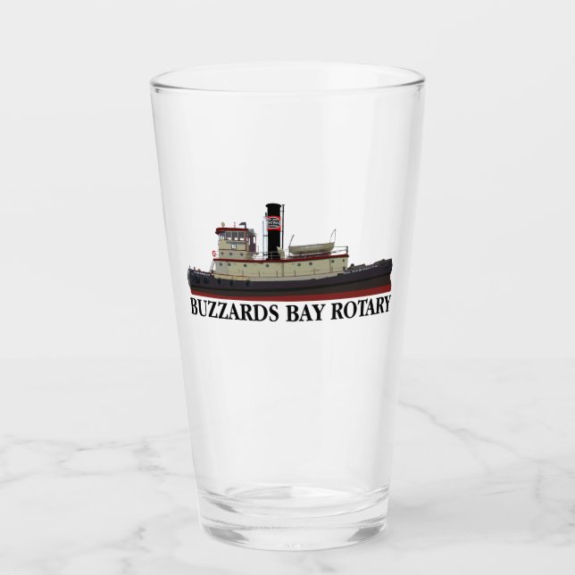 Buzzards Bay Rotary Tugboat Tumbler Glass (Front)