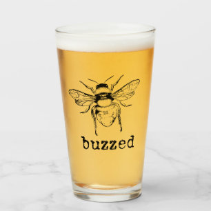 Buzzed Bee Glass Beer Cup
