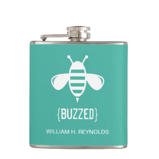 {BUZZED} Bridal Party Buzzed Bee Gift (aqua) Flask