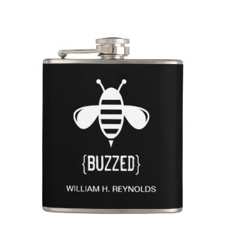 {BUZZED} Bridal Party Buzzed Bee Gift (black) Flask