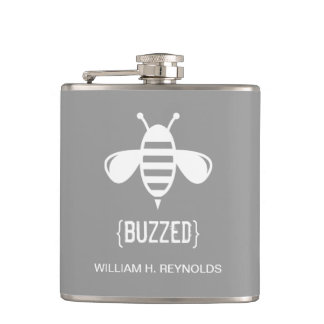 {BUZZED} Bridal Party Buzzed Bee Gift (platinum) Flask