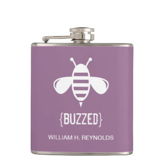 {BUZZED} Bridal Party Buzzed Bee Gift (purple) Flask
