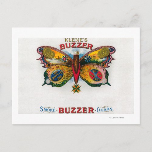 Buzzer Cigar Box Label Postcard