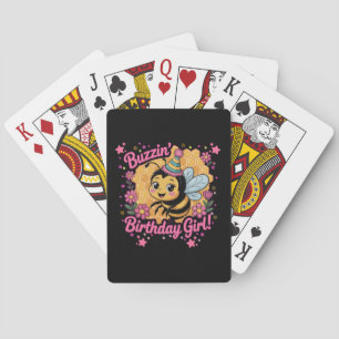 Buzzin' Birthday Girl Bee Theme Cute Bee Lover Poker Cards
