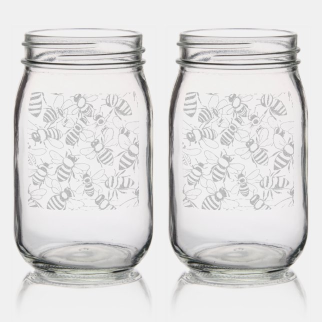 Buzzing all round mason jar (Glassware)