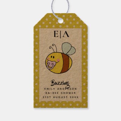 Buzzing Ba-BEE Baby Shower Cute Thank You Favor Gift Tags