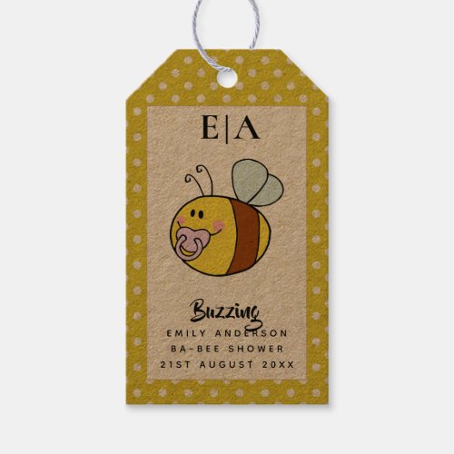 Buzzing Ba_BEE Baby Shower Cute Thank You Favor Gift Tags
