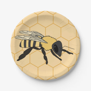 Buzzing Bee Honeycomb Beehive Paper Plates