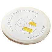 Buzzing Bee Watercolor Baby Shower Favor Sugar Cookie (Angled)